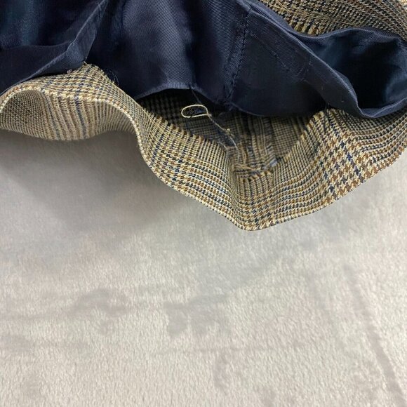 Brooks Brothers 1818 Madison Silk Wool Suit Jacket Size 42R Brown Blue Plaid - Picture 9 of 16